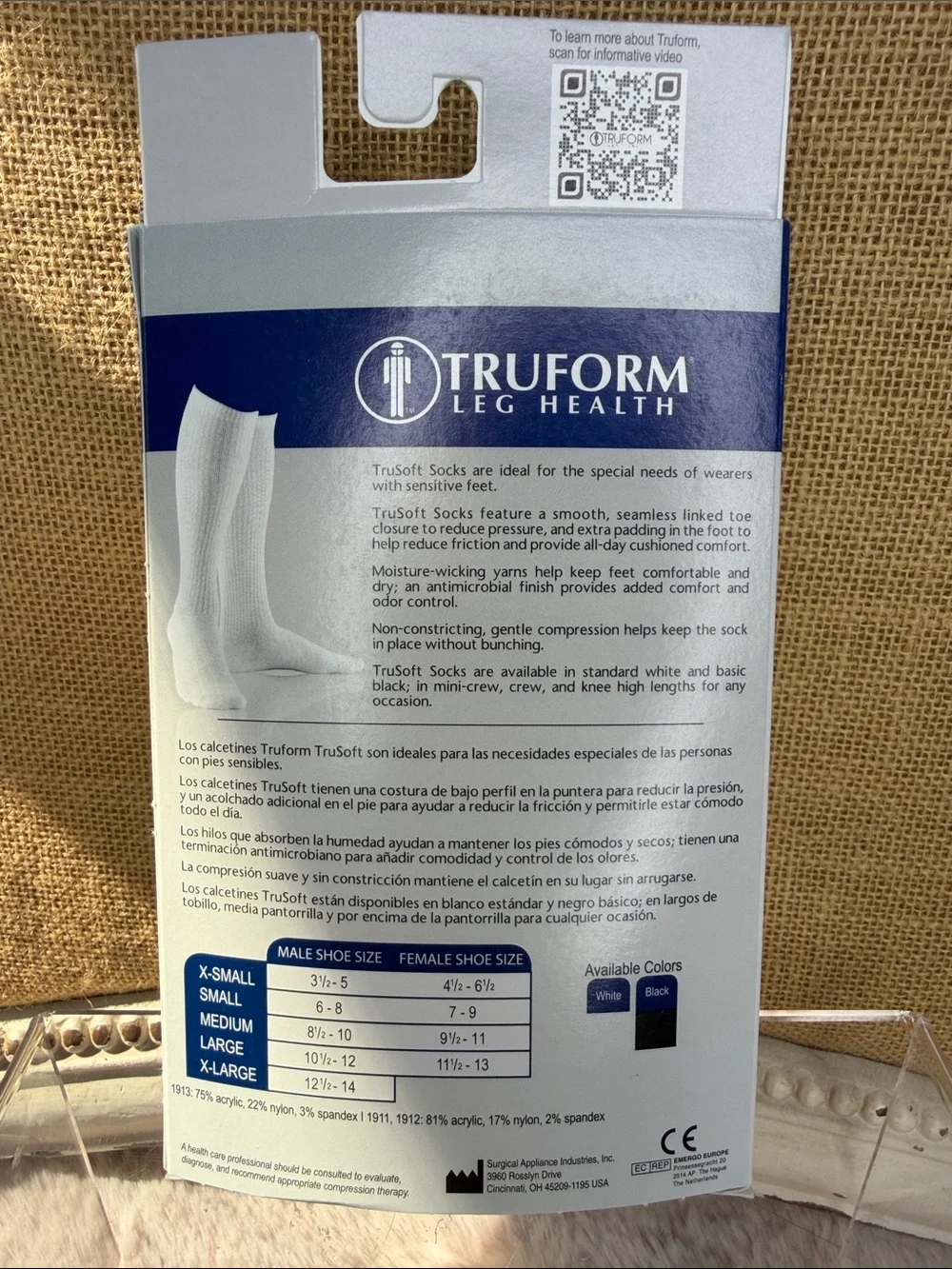 Truform TruSoft Diabetic Dress Socks for Men - White
